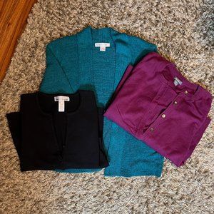 💕3-Sweater/Cardigan Bundle 💕 Eddie Bauer, August Silk & Jones New York Sport